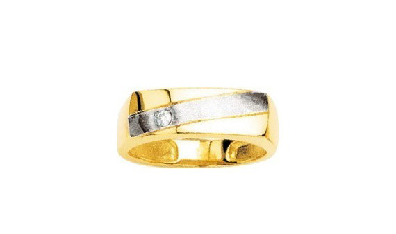 Chevalière pour homme or blanc et jaune 18 carats